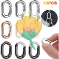 10Pcs/lot Metal Oval Ring Spring Clasps Openable Carabiner Keychain Bag Clips Hook Dog Chain Buckles Connector For DIY Jewelry