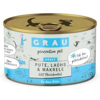 GRAU Adult Senza Cereali 12 x 200 g Alimento umido per gatti - Tacchino, Salmone & Sgombro