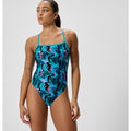 Maillot de bain Femme Club Training Web Back imprimé bleu/noir