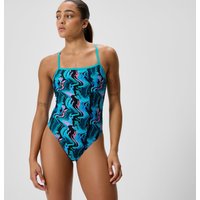 Maillot de bain Femme Club Training Web Back imprimé bleu/noir