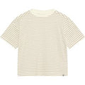 Huttelihut Gestreept T-shirt met Korte Mouwen – Zacht & Ademend – Sand - 86