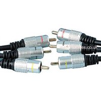 0.5m 3x RCA Phono Video Plus Stereo Audio Cable OFC