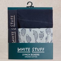 White Stuff Plain & Print Boxers - Navy Multi - Pack of 2