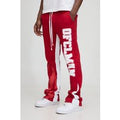 Slim Flared Ofclman Flame Gusset Joggers, Rojo
