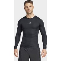 Mens adidas Maglia Da Allenamento Techfit Compression Long Sleeve - Nero, nero