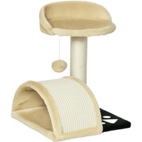 PawHut Albero Tiragraffi per Gatti per Gioco e Relax 35.5x37x46 cm Beige