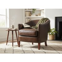 Vintage Leather Tub Chair Brown