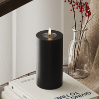LED Blockljus Ø 7,5 x 15 cm Svart