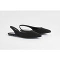 Zapatos Planos De Ante Sintético Sin Talón, Negro