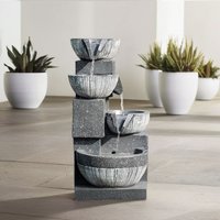 Solar Powered Garden Water Fountain Bowls Decorated