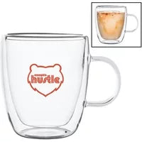 48 Customized 14 oz Double Walled Latte Glass Mug w/ Handle - ...