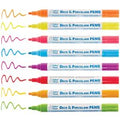 Neon Brights Multi-Purpose Deco Paint Pens (Set of 8) Broad Tip, Oil-Based Acrylic Paint, Gloss Finish, 8 Assorted Colours