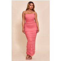 Femme Shape Robe bustier longue en mesh rose à détail corset | Taille 34