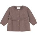 Minymo Gebreide Cardigan - Donker Bruin Melange - Maat 80