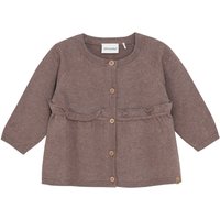 Minymo Gebreide Cardigan - Donker Bruin Melange - Maat 80