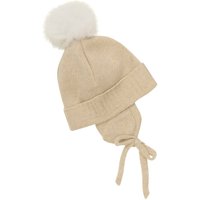 Huttelihut Gebreide Muts met Alpaca Pompon - Cement - 62/68