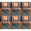 Casa Padrino Luxus Leder Esszimmer Stuhl Set Vintage Dunkelbraun / Braun 56 x 52 x H. 81 cm - Echtleder KÃ¼chen StÃ¼hle 6er Set - Esszimmer MÃ¶bel - Leder MÃ¶bel - Luxus MÃ¶bel - Luxus Einrichtung