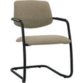 Workliving Vergaderstoel X5 - Sledeframe - Wolvilt Fenice 511 lichtbruin - frame zwart