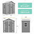 Outdoor Resin Storage Shed 6x4.5 FT, Plastic Garden Shed for Bike, Garbage Can, , Outside Sheds with Lockable Door for Back