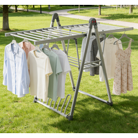 Electric Heated Foldable Metal Drying Rack With Foldable Design For Bathroom Outdoor Clothes Hanger Stand