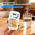 Mini Portable Electronic Intelligent Medicine Box, Transparent Two-compartment Design Pill Box, with Timing Reminder and Alarm