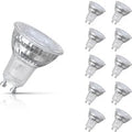 10-Pack Crompton GU10 Spotlight LED Light Bulbs 3.7W Dimmable 2700K Warm White Full Glass 50W Eqv Halogen Replacement