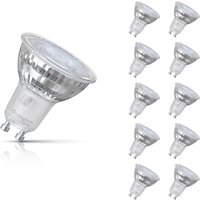 10-Pack Crompton GU10 Spotlight LED Light Bulbs 3.7W Dimmable 2700K Warm White Full Glass 50W Eqv Halogen Replacement
