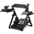GTPLAYER Flight & Racing Simulator Stand, Foldable Gaming Cockpit Compatible with Logitech, Thrustmaster, PXN Wheels & Flight Joysticks, Black