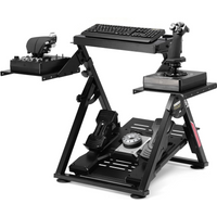 GTPLAYER Flight & Racing Simulator Stand, Foldable Gaming Cockpit Compatible with Logitech, Thrustmaster, PXN Wheels & Flight Joysticks, Black