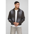 Chaqueta Harrington Vaquera Desteñida Estilo Carpintero, Brown