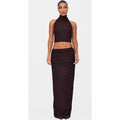 Chocolate Soft Touch Ruched Maxi Skirt