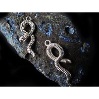 Anhänger Schlange, 35 x 11 mm, silberfarben, 3 Stück