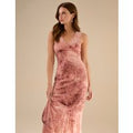 Luxe Devore V Neck Maxi Dress - 12 / PINK