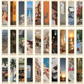 30PCS Landscape Emotional Fragments Bookmarks DIY Ledger Paper Decoration Markers Paper Notebook With Supplies Message Cards