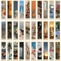 30PCS Landscape Emotional Fragments Bookmarks DIY Ledger Paper Decoration Markers Paper Notebook With Supplies Message Cards