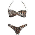 ACQUADICOCCO maillot de bain 2 pièces bandeau ouverture frontale Zebrato