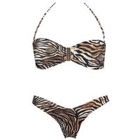 ACQUADICOCCO maillot de bain 2 pièces bandeau ouverture frontale Zebrato