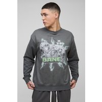 Sudadera Oversize Con Estampado De Bane, Gris