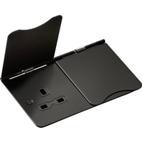 KnightsBridge 13A 2G unswitched floor socket - matt black