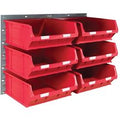 Topstore Wall-Mounted Louvre panel Kit -2 x TP10 Louvre panels & 6 x Red TC6 Containers