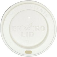 White 12/16oz compostable hot cup lids (10 x 100’s)