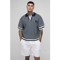 Polo Tall Oversize Recto De Punto Abierto Con Filo En Contraste, Navy