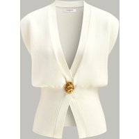 V-Neck Buttoned Detail Sweater Vest