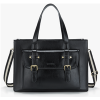 Olivia's Classic PU Leather Handbag for 13-15.6 Inch Laptop Tote