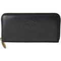Pampeano 100% Leather Rico Zipped Women Purse – Black with Black Diamond