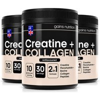 Creatine + Bovine Collagen Peptides Powder | 3 Pack Bundle