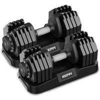 Strength Training Equipment - Adjustable 4.5-60LB Dumbbells Set DBA60 Pair