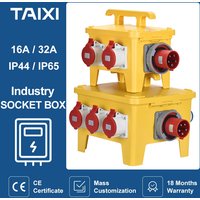 Outdoor Waterproof Industrial Socket Box With MCB RCBO Switch 220V 380V 16A 32A UK US EU FR IT Distribution Box IP44/IP65
