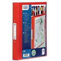 Elba Vision Ring Binder PVC Clear Front Pocket 4 O-Ring 25mm A4 Red