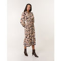 Border Print Shirt Dress - S / NAVY
